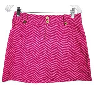 Lilly Pulitzer Hot Pink Pink Chevron Corduroy Mini Skirt Barbie Core Size 0 #500